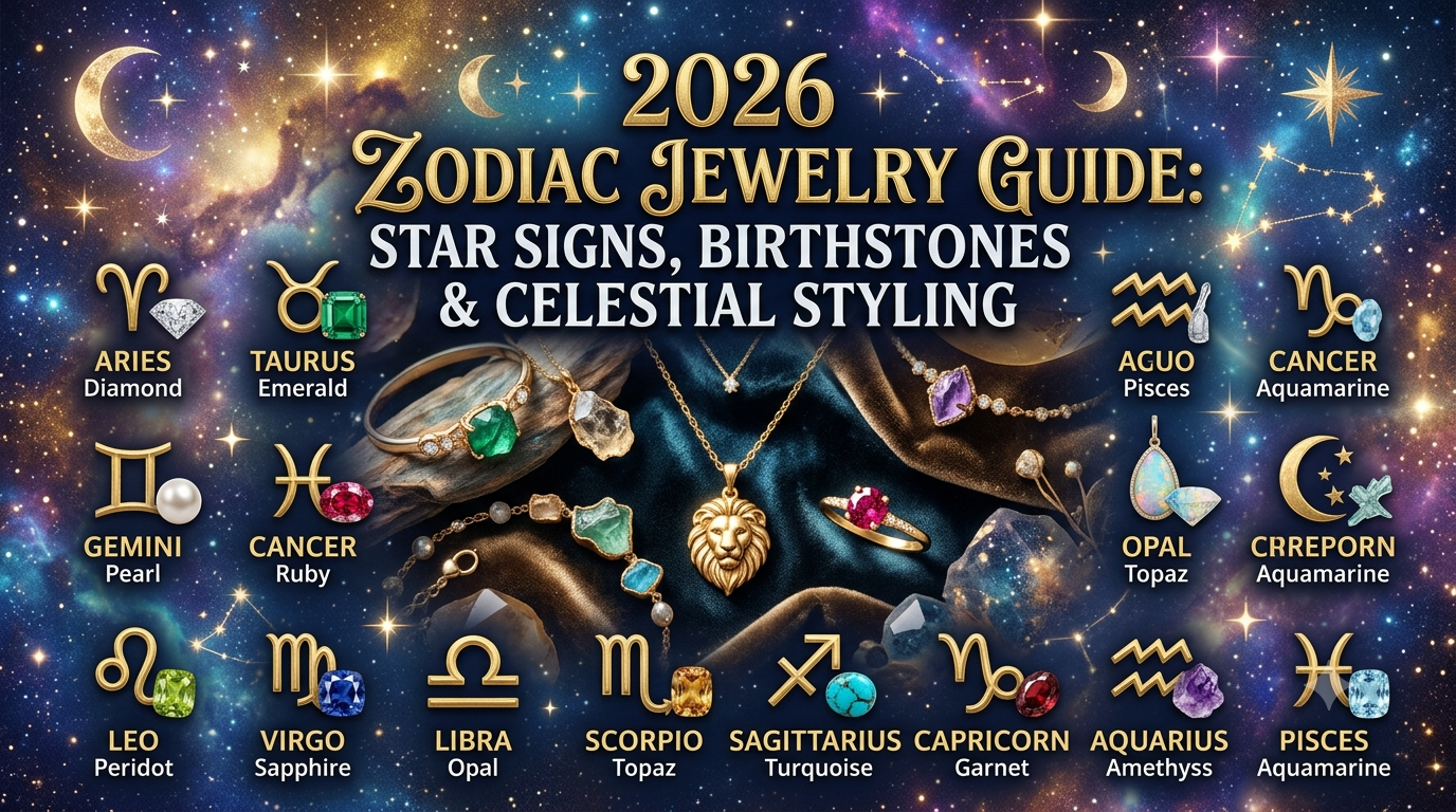 Zodiac Jewelry 2026: 12 Signs, Birthstones & Celestial Style | ELARAMUSE