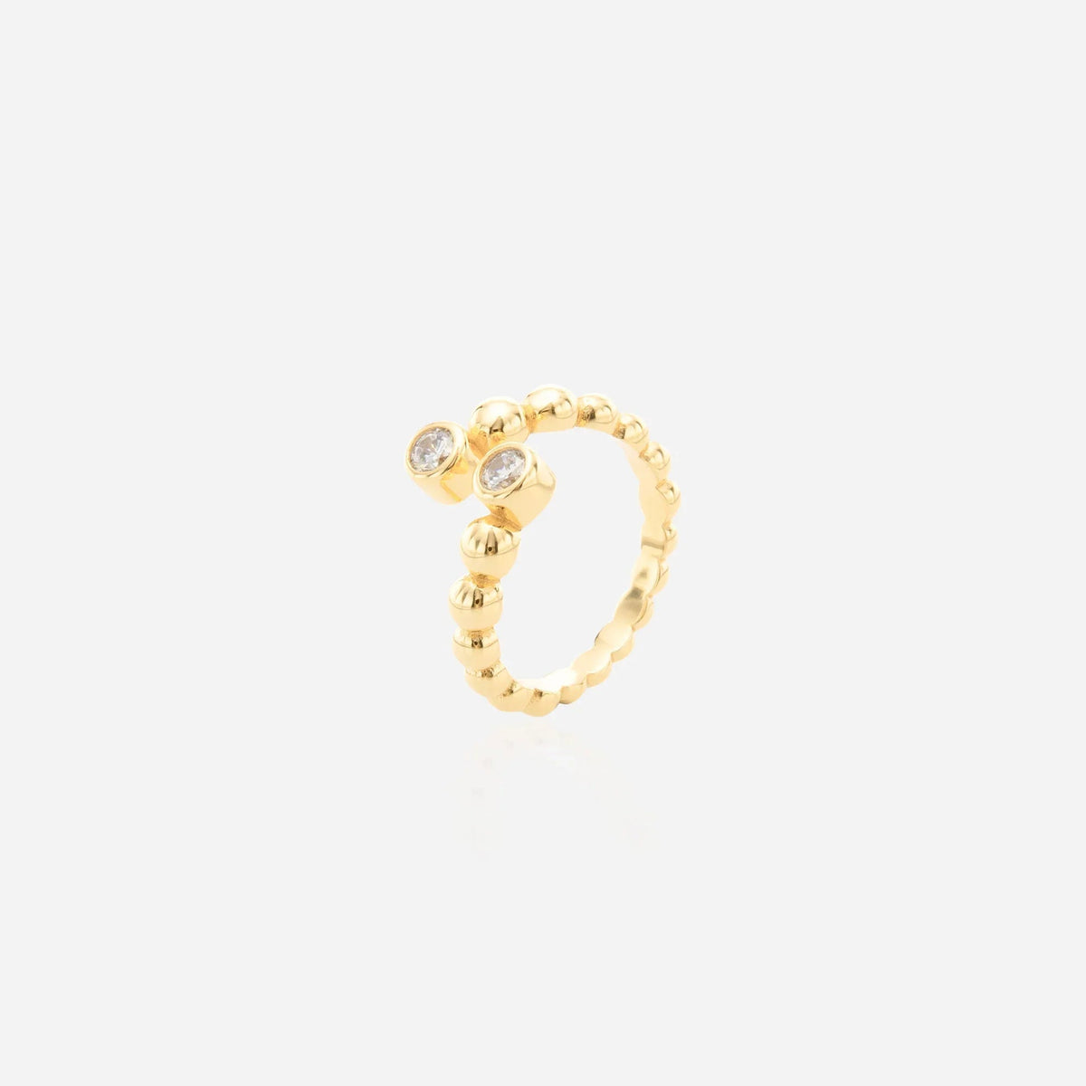 Bypass Ring with Toi et Moi lab diamonds in 18K gold plated setting - ÉLARAMUSE Lab Diamond Jewelry Guide 2026