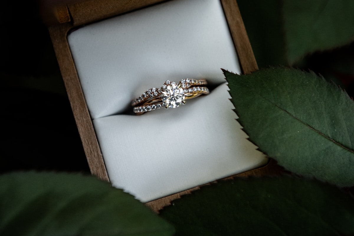 Elegant gold rings displayed in protective jewelry box demonstrating proper storage methods for Premium 18K Gold Plated