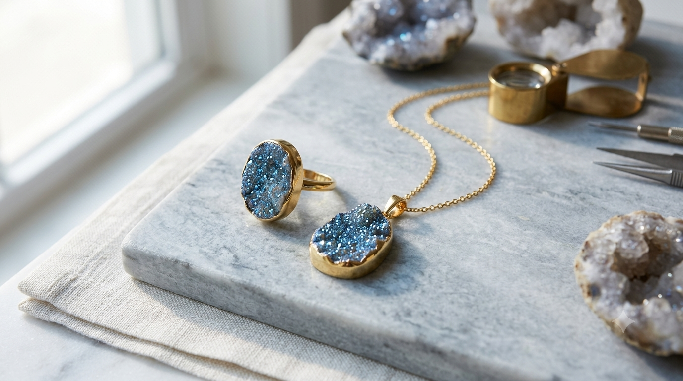Drusy Jewelry: Complete Guide to Organic Crystal Gemstones (2026) | ÉLARAMUSE