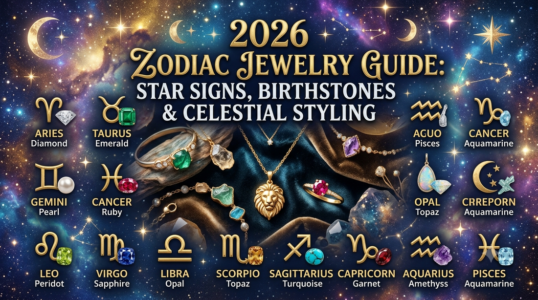 Zodiac Jewelry 2026: 12 Signs, Birthstones & Celestial Style | ELARAMUSE
