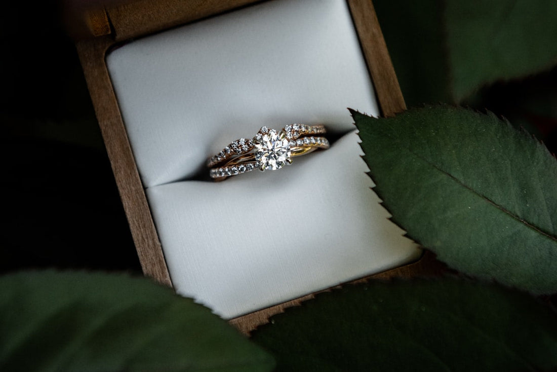 Elegant gold rings displayed in protective jewelry box demonstrating proper storage methods for Premium 18K Gold Plated 