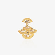 Multi-Layer Fan Pendant — Gold Brushed 925 Silver | 5-Tier Openwork Vintage Chinoiserie | Movable Fan Segments | Statement Necklace Pendant | ÉLARAMUSE