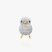 3D Pavé Diamond Duck Pendant — Gold Plated 925 Silver | Cute Animal Bird Chick Pendant | High-Carbon Lab Diamond | Blue Sapphire Eyes | Pendant Only | ÉLARAMUSE
