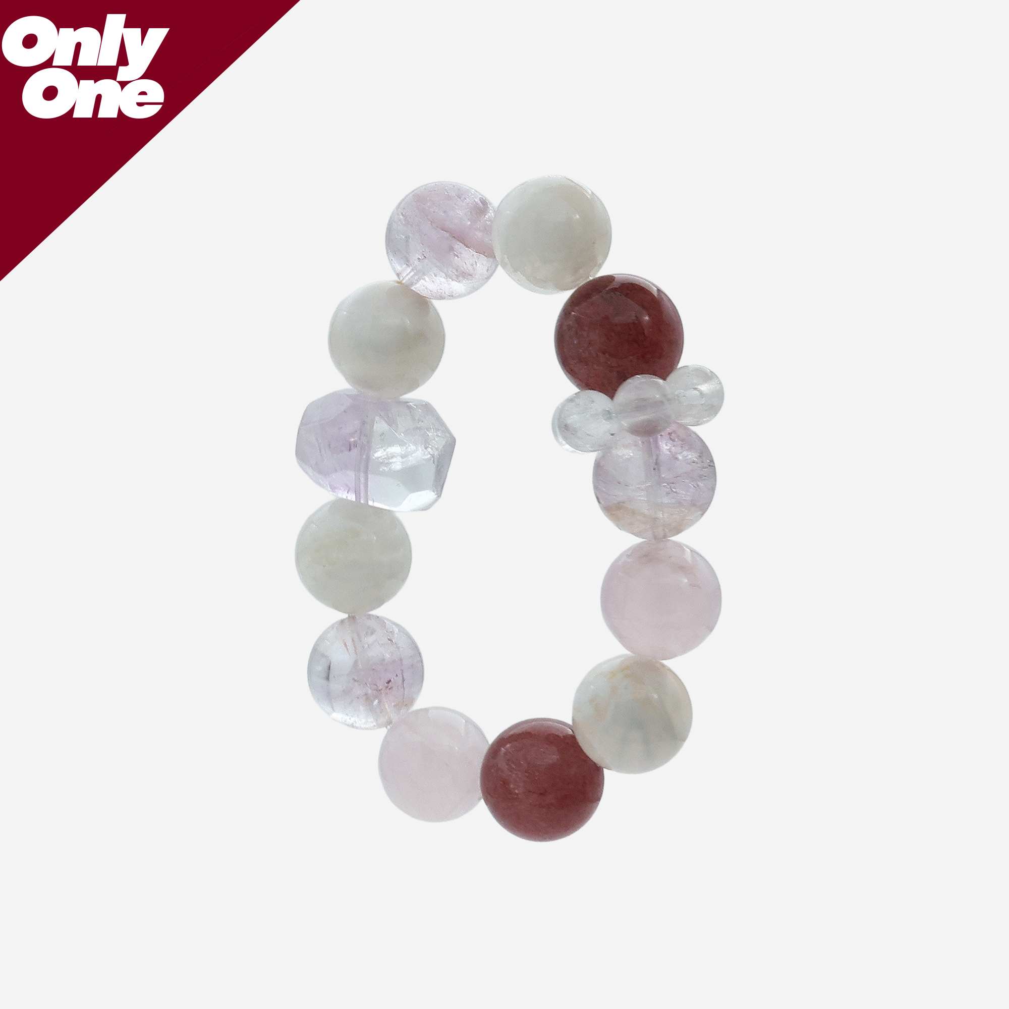Twilight Bloom Multi-Gemstone Bracelet | Star Strawberry Quartz & Amethyst