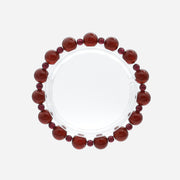 Natural red garnet beaded bracelet with deep wine-red stones and 8mm and 4mm alternating beads