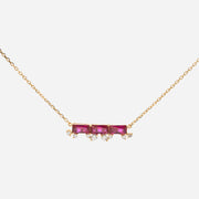 Crimson Ruby Bar Necklace