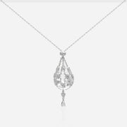Interchangeable crystal cage necklace showing the detachable design with 10.4g solid 925 silver starlight net cage