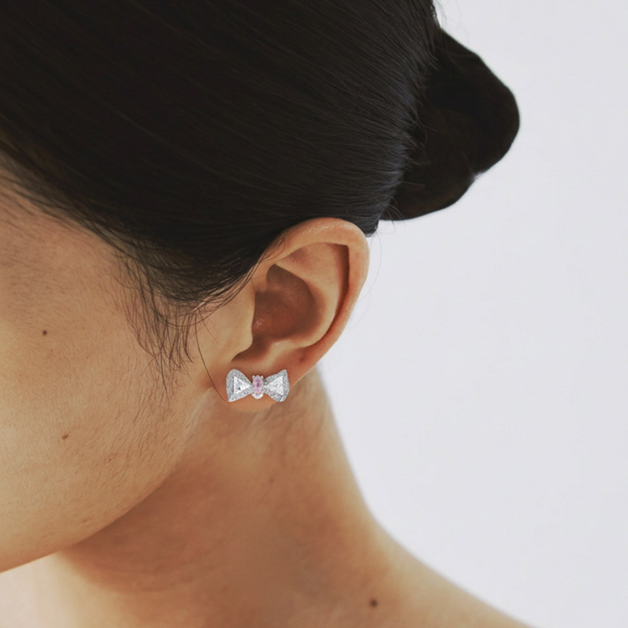 Pink Prism Bow Studs