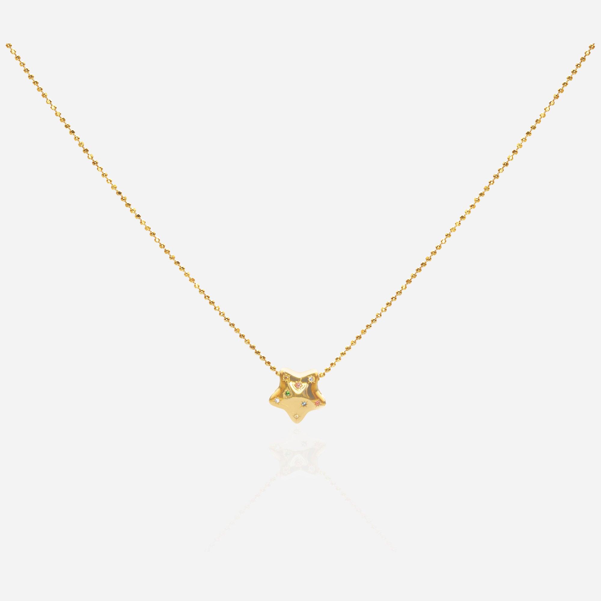 Puffy Wishing Star Necklace