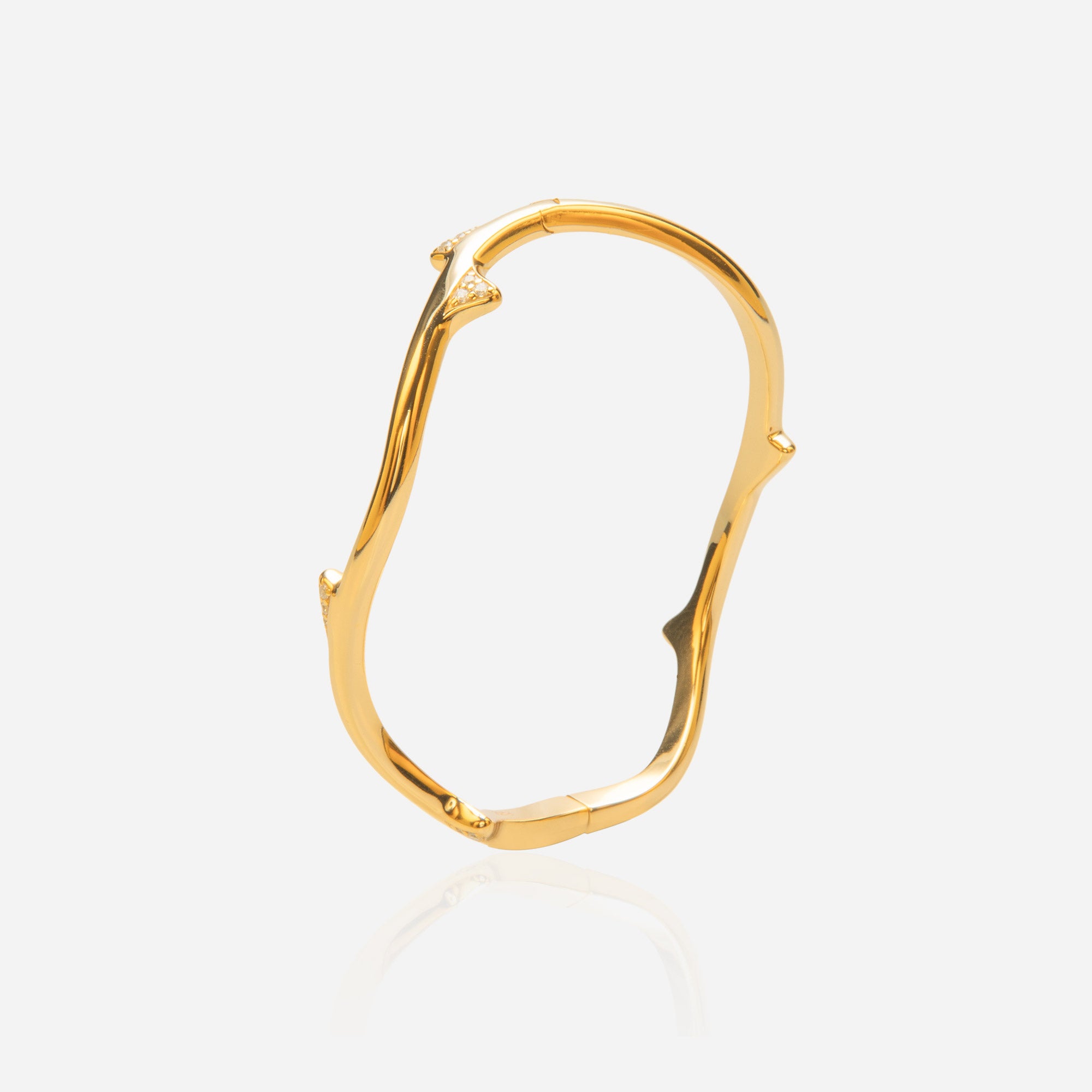 Rose Stem Hinged Bangle