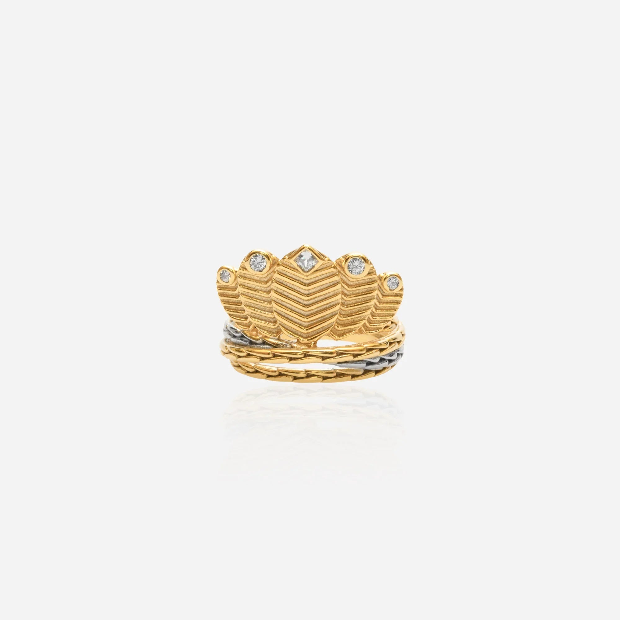 SummitRing_stackedcrownandchainbandringindual-tonesilverbyELARAMUSE.RB1059YAP0143 - Elara Muse - ÉLARAMUSE Jewelry